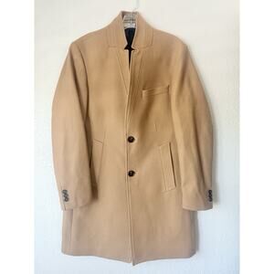 Zara Man Camel Wool Blend Coat Overcoat — Men’s Medium
